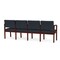 Lesro Lenox Wood 4 Seat Tandem Seating Wood Frame, Mahogany, RS Night Sky Upholstery LW4103 - alternate 3